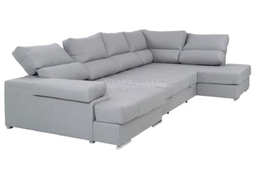 Sofá chaiselonge Sofá de canto convertível em cama ITALIA Cinzento ao MELHOR PREÇO