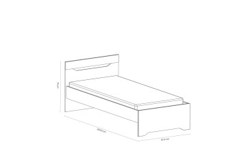 Elegante cama individual de diseño
