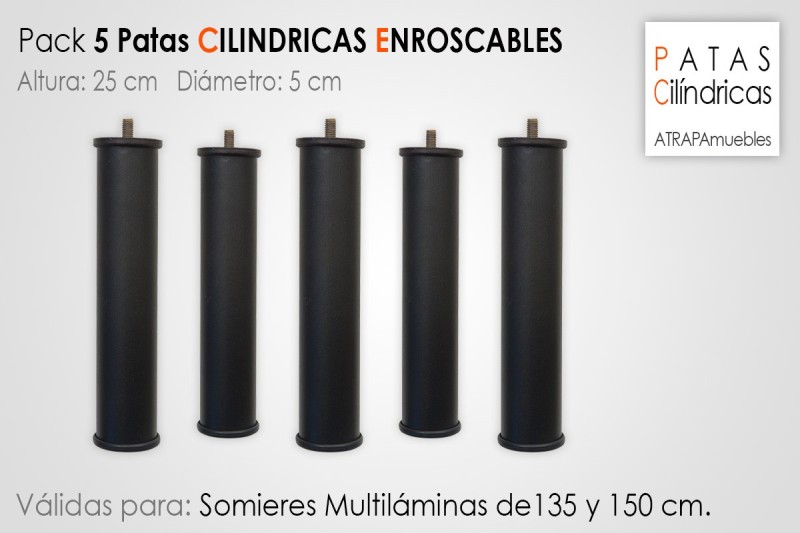 Pack 5 Patas Cilindricas 25 cm Pack 5 Patas Cilindricas 25 cm