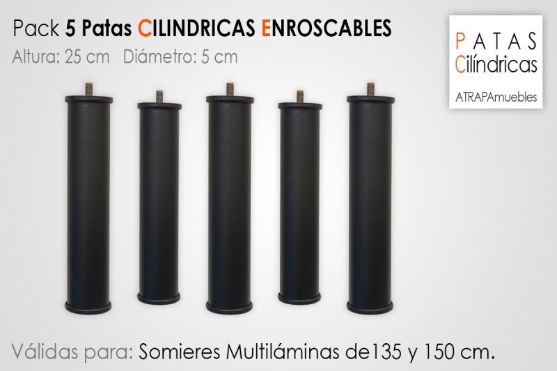 Pack 5 Patas Cilindricas 25 cm