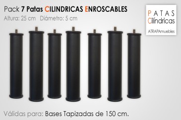 7 Patas enroscables para base tapizada de ( 25 cm altura )