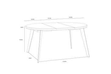 Mesa de salón - comedor cocina redonda 110 - 155 cm.