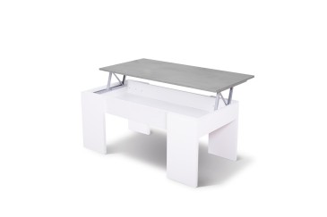 Mesa de centro em cimento e branco ao MELHOR PREÇO