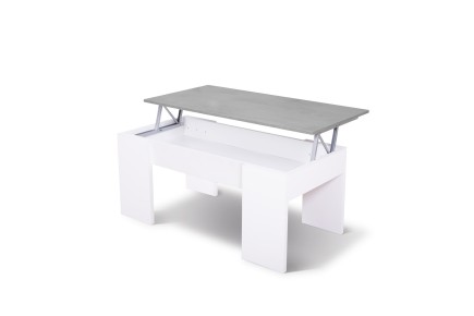 Mesa de centro em cimento e branco ao MELHOR PREÇO