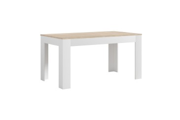 Mesa de salón - comedor extensible 138 - 178 cm.  en Roble  y Blanco 