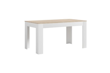 Mesa de salón - comedor extensible 138 - 178 cm.  en Roble  y Blanco