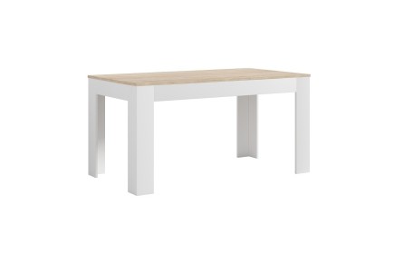 Mesa de salón - comedor extensible 138 - 178 cm.  en Roble  y Blanco 