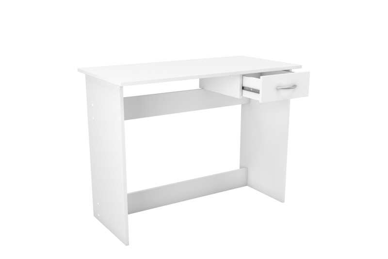 Mesa escritorio con 1 cajón en color blanco