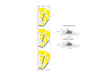 Sapateira CLASS 4 portas em branco e carvalho