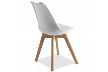 PACOTE de 1 mesa de centro extensível + 4 cadeiras de design BEECH em cor branca