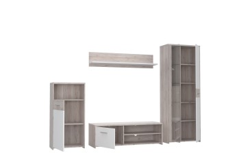 Mueble de salón - comedor moderno GULADA Roble y Blanco al MEJOR PRECIO