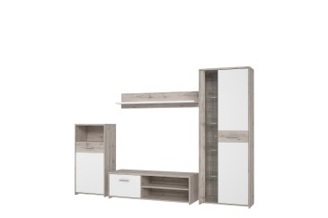 Mueble de salón - comedor moderno GULADA Roble y Blanco al MEJOR PRECIO