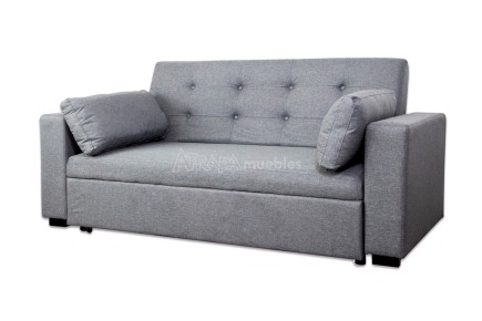 Sofá cama PAU tapizado en loneta de color gris al MEJOR PRECIO