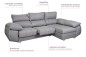 Chaiselongue Derecha BLACK Gris Claro