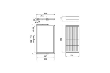 Cesta metalica para armario de 800 mm