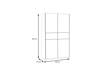 Roupeiro 2 portas de correr 120 cm em cor Carvalho Sonoma