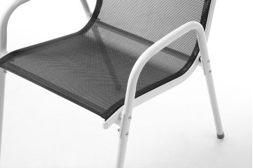 Conjunto de jardín de 1 mesa + 6 sillas acero