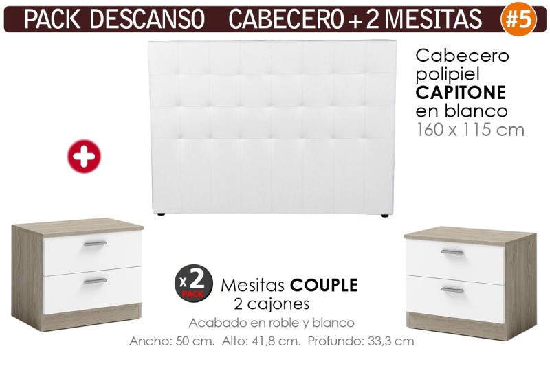 Dormitorio matrimonio CAPITONE Blanco / COUPLE