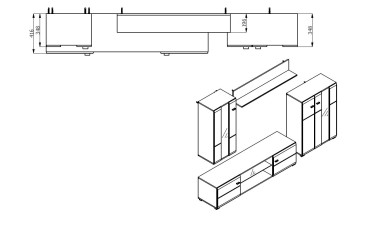 Mueble de salón - comedor moderno PRATO al MEJOR PRECIO