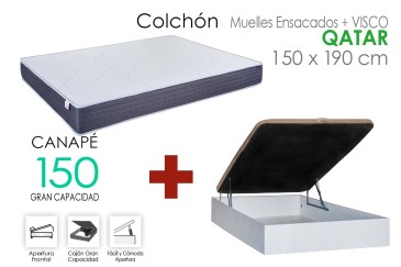 Canapé RECKTO + colchón de 150X190 al MEJOR PRECIO