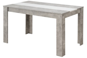 Mesa de salón - comedor 135x80 cm. en Cemento y Blanco