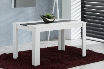 Mesa de salón - comedor 135x80 cm. en Blanco y Gris