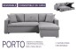 Sofá Chaiselongue Cama PORTO Gris REVERSIBLE