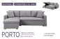 Sofá Chaiselongue Cama PORTO Gris REVERSIBLE