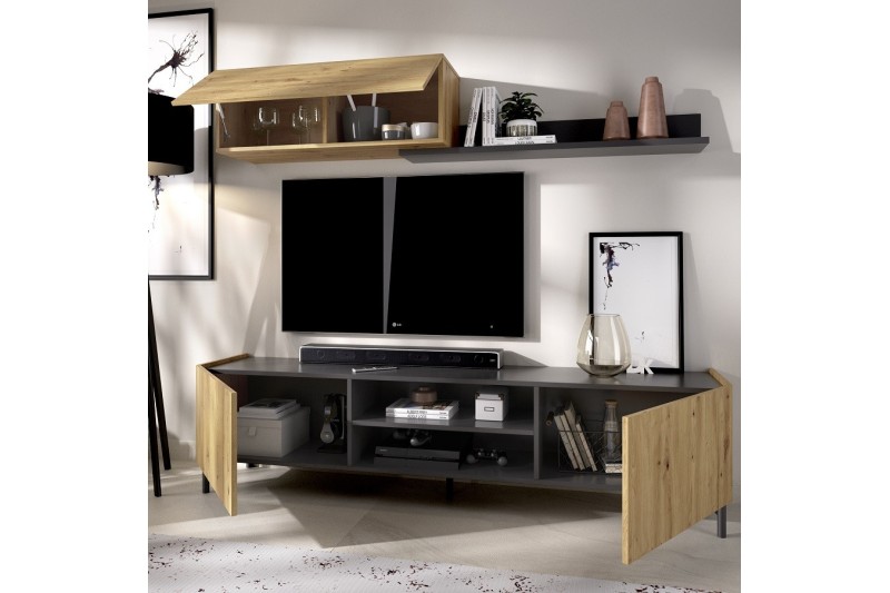 Mueble de Salón Tv Modular. Blanco/Nordic