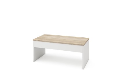 Mesa centro Elevable MARIT Roble y Blanco