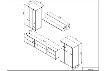 Mueble de salón - comedor moderno PRATO al MEJOR PRECIO