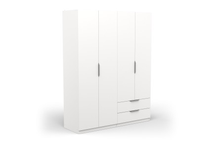 Armario 4 puertas y 2 cajones en color blanco al mejor precio de internet