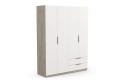 Armario 4 Puertas 2 Cajones GHOST 160 Blanco y Roble
