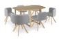 PACK GRAPH Mesa MDF Roble + 6 Sillas Gris