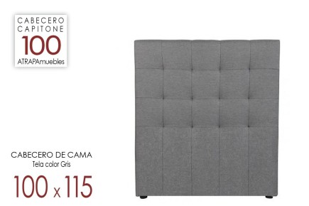 Cabecero de cama CAPITONE Tela Gris 100x115