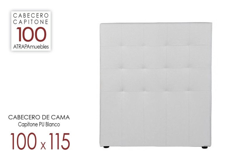 Cabecero de cama CAPITONE PU Blanco 100x115