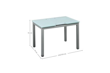 Mesa Extensible de cocina 70x100/170 cm Cristal Blanco