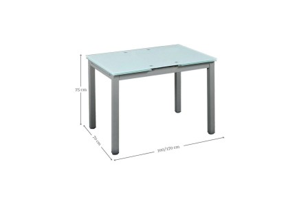 Mesa Extensible de cocina 70x100/170 cm Cristal Blanco