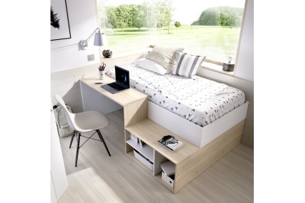 Cama juvenil compacta KRIC 90X190 Blanca