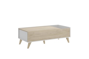 Mesa de centro elevable NESS en color Roble Y Blanco al MEJOR PRECIO