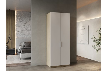 Armario 2 Puertas GHOST 80 Roble y Blanco