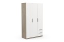 3 portas 2 gavetas 120 cm branco e carvalho