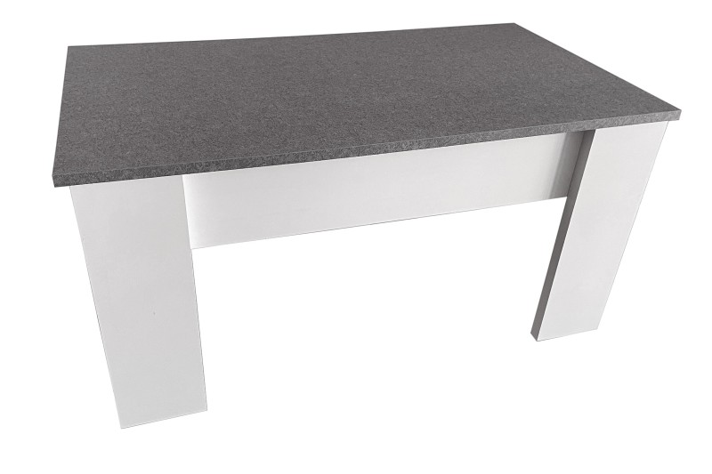 Mesa de centro Elevável GALA branca e em pedra Mesa de centro Elevável GALA branca e em pedra