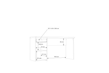 Mesa escritorio con 1 Puerta 1 Cajón