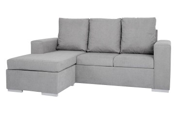 Sofá Chaiselongue de Diseño 3P reversible en color GRIS claro al MEJOR PRECIO