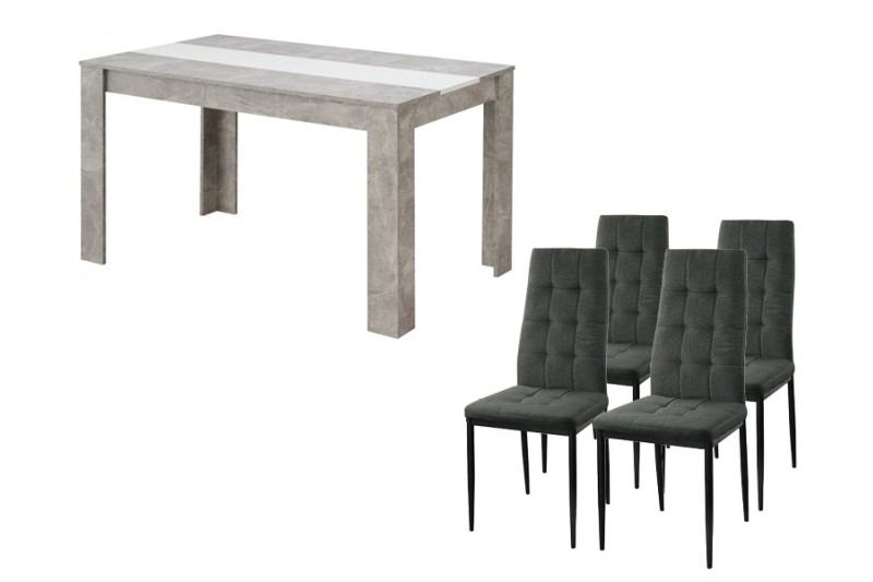 Conjunto mesa fija 70×70 y 2 sillas jardín gris - Tokyo