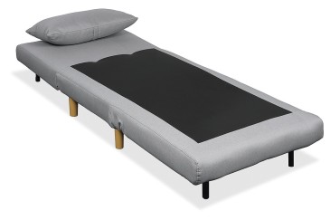 Sofá cama de 1 Plaza tapizado en loneta de color gris claro al MEJOR PRECIO