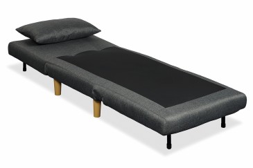 Sofá cama de 1 Plaza tapizado en loneta de color gris oscuro al MEJOR PRECIO