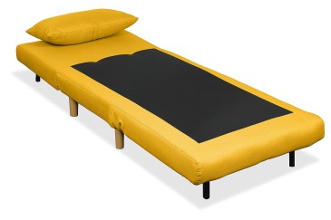 Sofá cama de 1 Plaza tapizado en loneta de color mostaza al MEJOR PRECIO