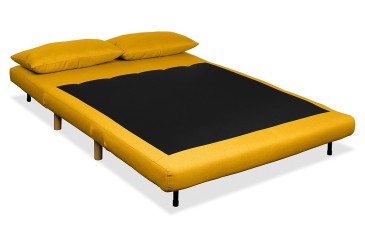Sofá cama de 2 Plazas tapizado en loneta de color mostaza al MEJOR PRECIO